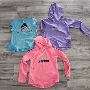 Adidas Kids' Pink, Blue, and Purple Shirts & Tops Set